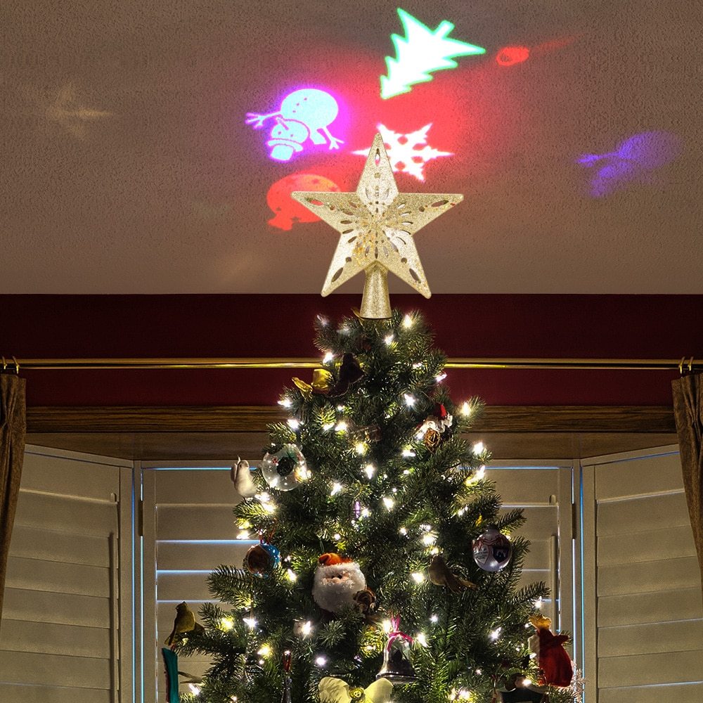 Christmas Tree Top Light Star Snowflake Shape LED Laser Projector Lights Christmas Tree Ornament 1 828632464215.jpg