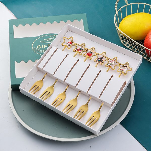 Golden Five-pointed Star Fork Holiday Gift - Image 2