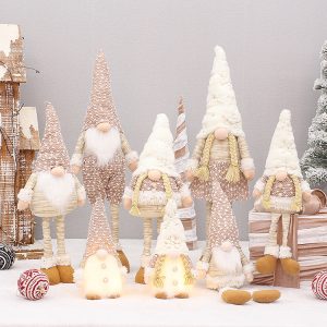 Retractable Luminous Santa Doll Rudolf Christmas Faceless Decoration Ornaments