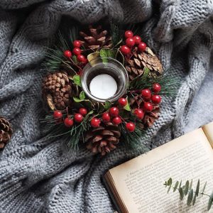 Pine needle branch candlestick garland