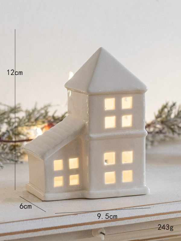 Christmas Decoration Ceramic Small House Small Night Lamp Desktop - Image 8