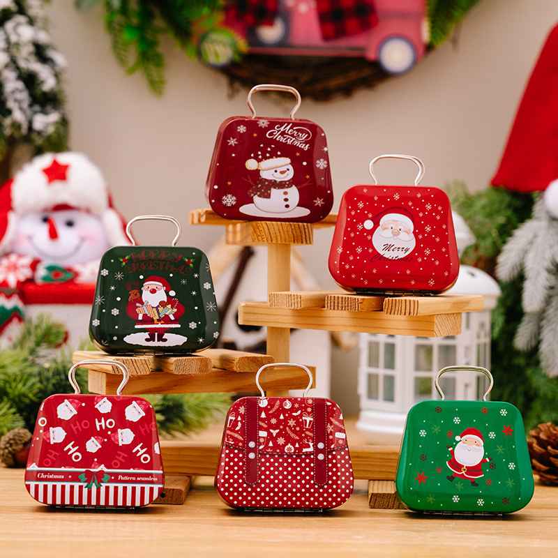 Christmas Decoration Supplies Tinplate Handbag Candy Box 1 Christmas Decoration Supplies Tinplate Handbag Candy Box