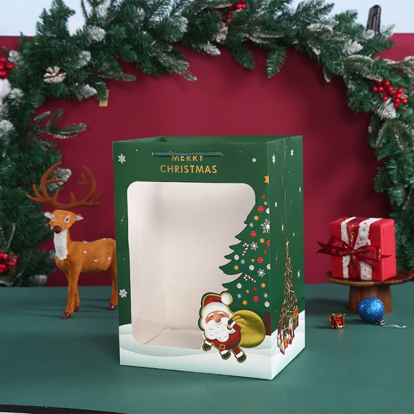 Christmas Gift Bag Transparent Paper Eve Bouquet Packaging Halloween Handbag - Image 2
