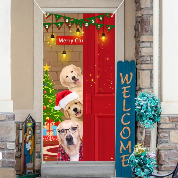 Christmas Curtain Flag Outdoor Photo Puppy Background Hanging Cloth - Image 3