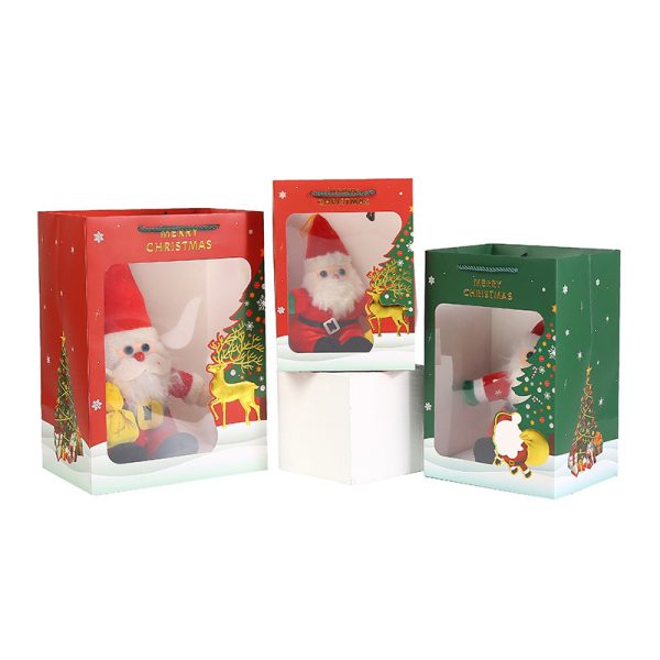 Christmas Gift Bag Transparent Paper Eve Bouquet Packaging Halloween Handbag - Image 6