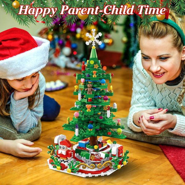2025 Year Christmas Tree Building Set With LED Light Tabletop Christmas Building Block 24 Days Christmas Countdown Calendar For Boys Girls 3-6 - Image 9