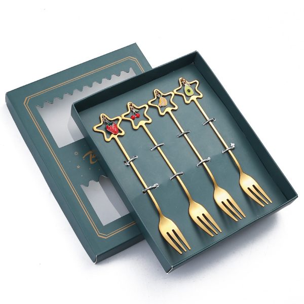 Golden Five-pointed Star Fork Holiday Gift - Image 9