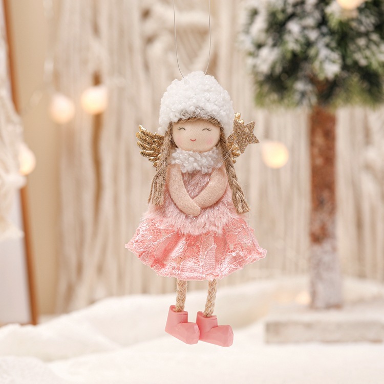 Christmas Lace Angel Doll Christmas Tree Small Pendant Lift Snowflake Girl Christmas Show Window Decorations Accessories - Image 6
