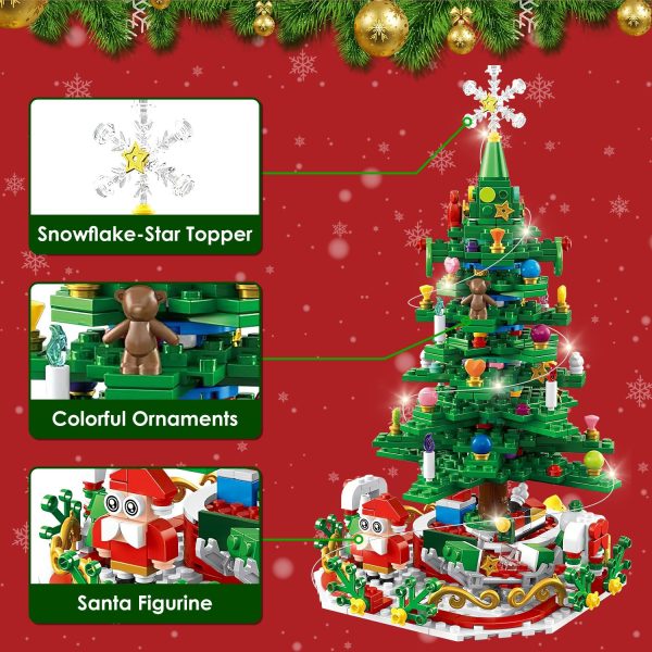 2025 Year Christmas Tree Building Set With LED Light Tabletop Christmas Building Block 24 Days Christmas Countdown Calendar For Boys Girls 3-6 - Image 10
