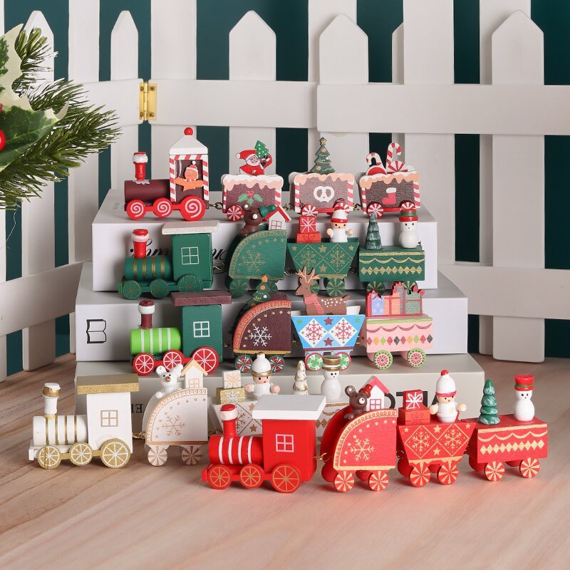 Christmas Decorations Wooden Train Children's Gifts Christmas Small Gifts Window Decoration 1 Christmas Decorations Wooden Train Children's Gifts Christmas Small Gifts Window Decoration