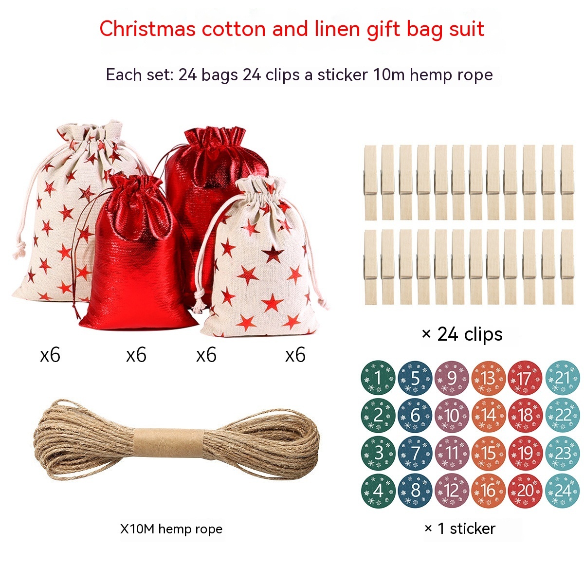 Gilding Linen Christmas Cloth Bag Kit - Image 6