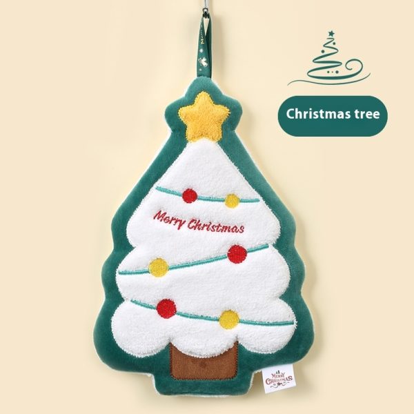Christmas Hand Towel Hanging Thickened Water-absorbing Quick-drying Rag - Image 5