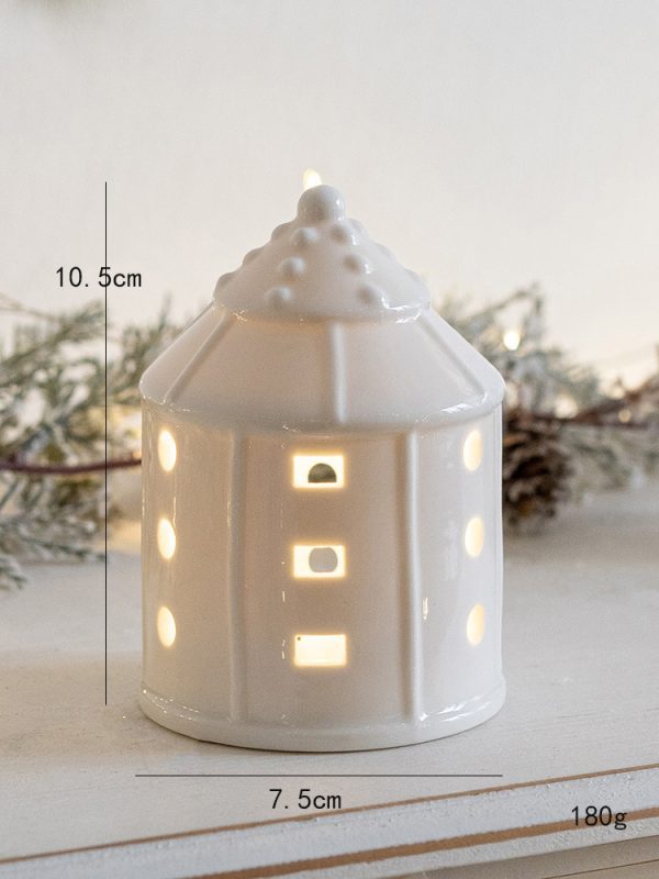 Christmas Decoration Ceramic Small House Small Night Lamp Desktop - Image 2