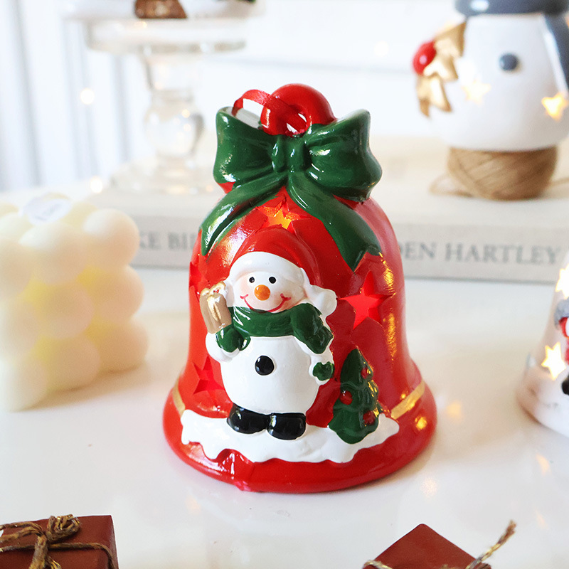 Santa Claus Hollow Ambience Light Christmas Tree Bell Decorative Pendant - Image 6