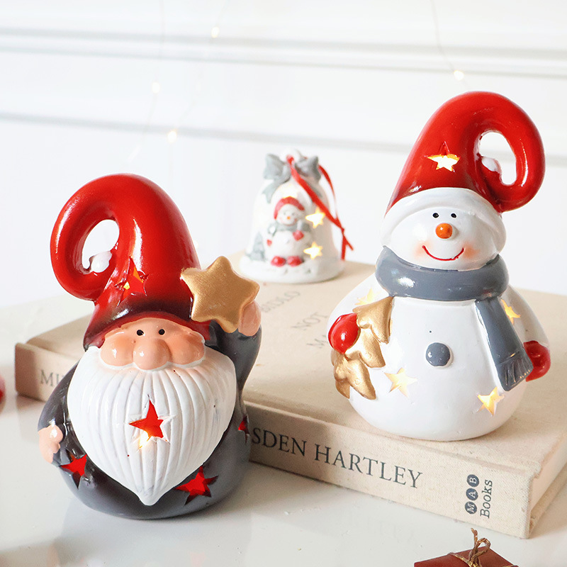 Santa Claus Hollow Ambience Light Christmas Tree Bell Decorative Pendant - Image 7