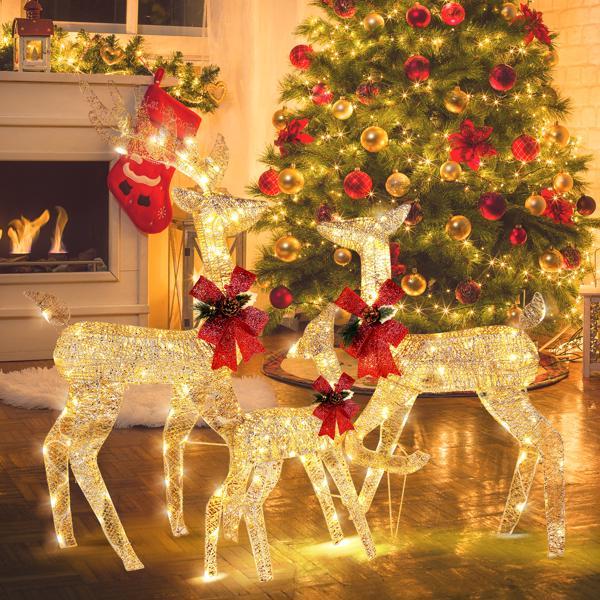 3pcs122x54x38cm Golden Elk Family Courtyard Elk Decoration 8 3pcs122x54x38cm Golden Elk Family Courtyard Elk Decoration - Image 8