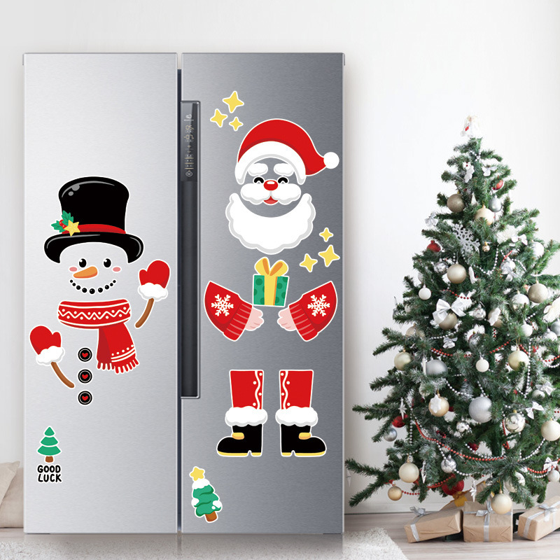 Santa Snowman Fridge Magnet Cute Magnetic Sticker 1 Santa Snowman Fridge Magnet Cute Magnetic Sticker