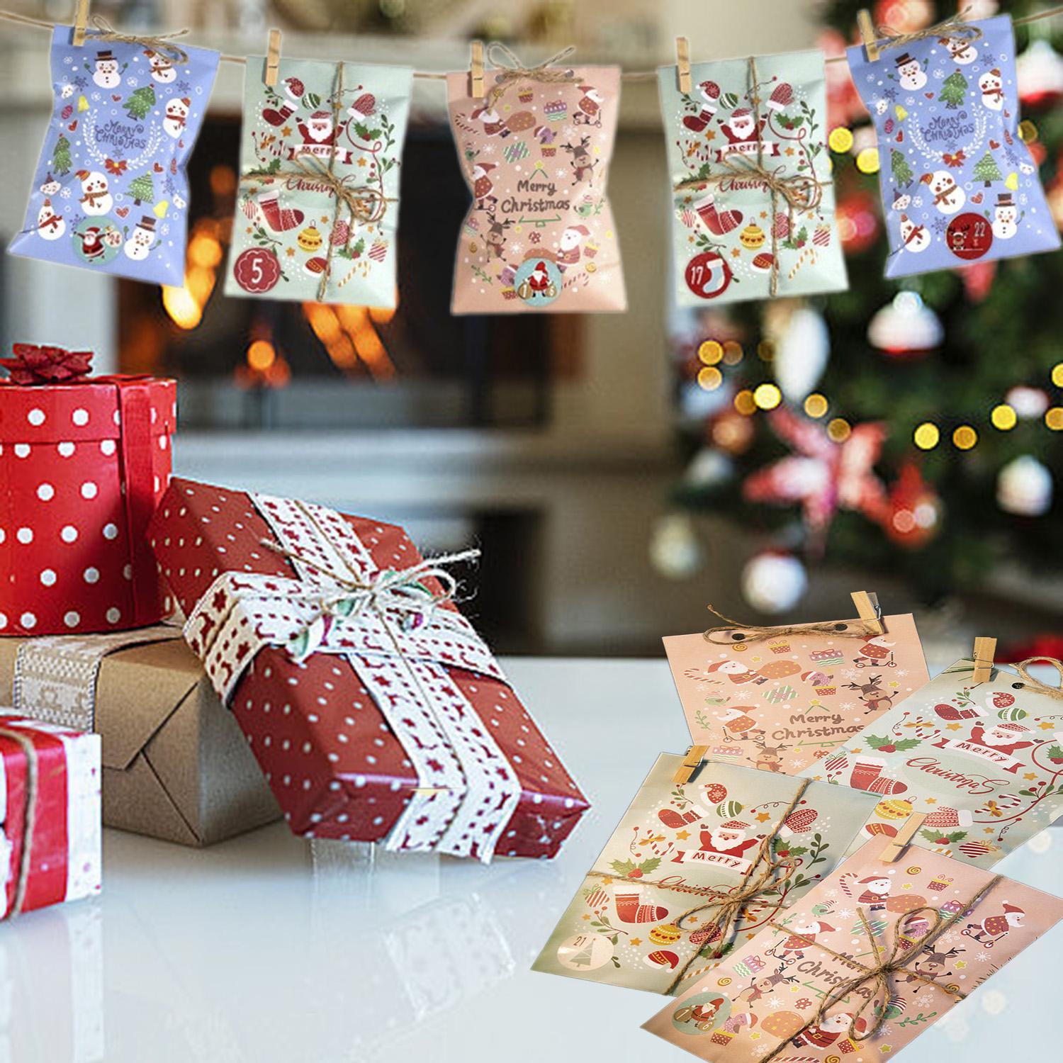 Party Christmas Countdown Paper Gift Bags 24-Piece Set 7 Party Christmas Countdown Paper Gift Bags 24-Piece Set - Image 7