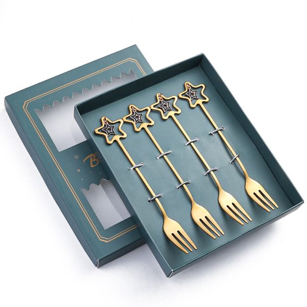 Golden Five-pointed Star Fork Holiday Gift - Image 7