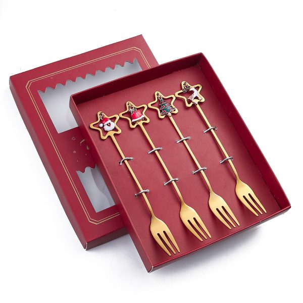 Golden Five-pointed Star Fork Holiday Gift - Image 5