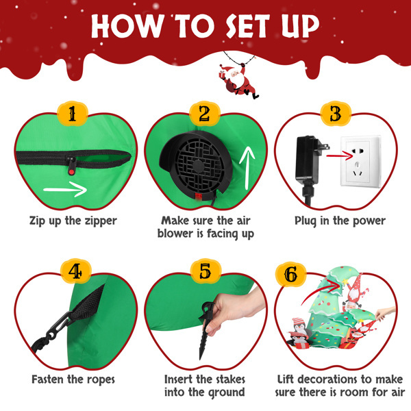 6ft 8 LED Lights Christmas Inflatable Decoration - Image 2