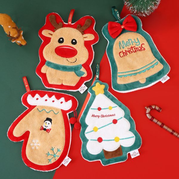 Christmas Hand Towel Hanging Thickened Water-absorbing Quick-drying Rag - Image 8