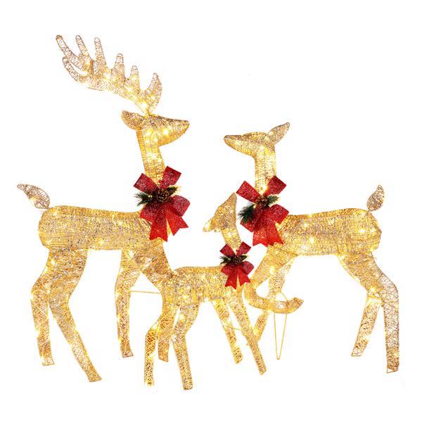 3pcs122x54x38cm Golden Elk Family Courtyard Elk Decoration 2 3pcs122x54x38cm Golden Elk Family Courtyard Elk Decoration - Image 2