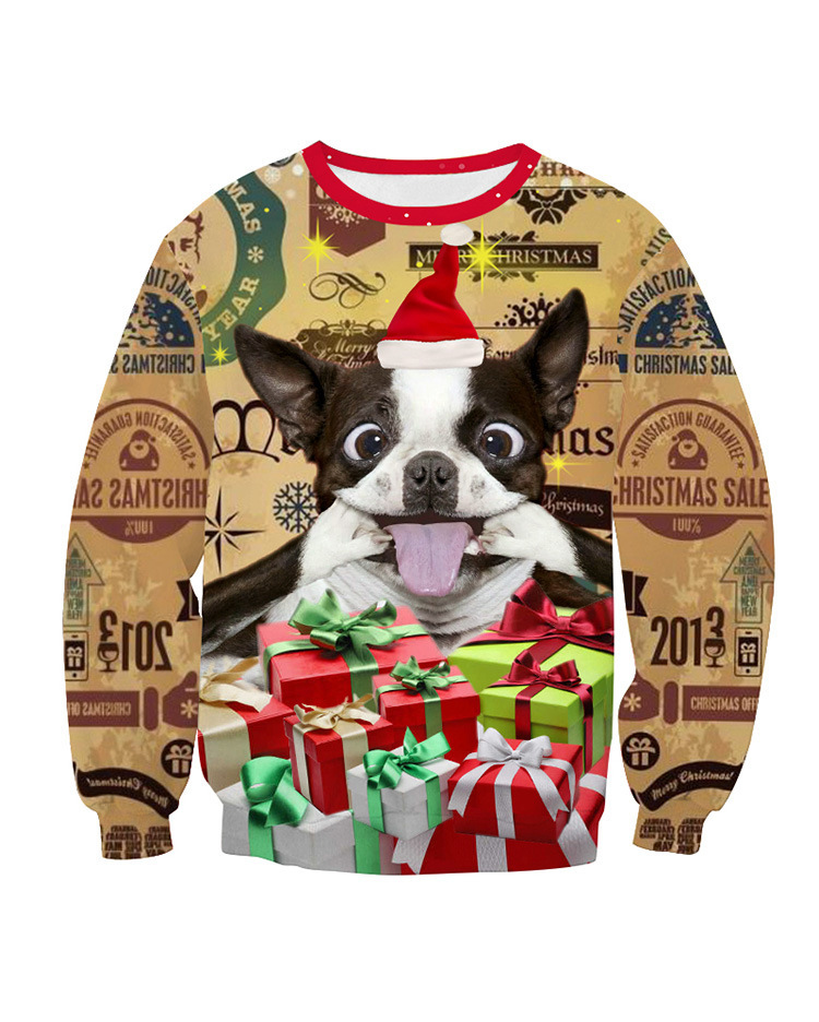 Dog digital print pullover crew neck top 3 Dog digital print pullover crew neck top - Image 3