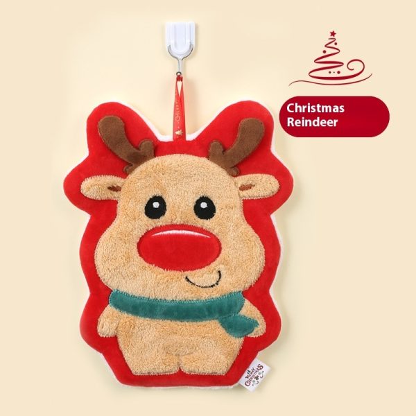 Christmas Hand Towel Hanging Thickened Water-absorbing Quick-drying Rag - Image 4
