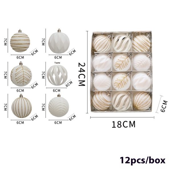 Christmas Red Flocking Colored Drawing Ball 12 6cm - Image 8