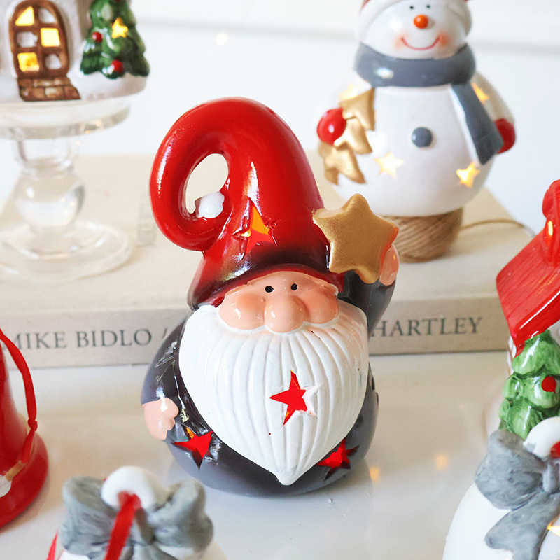 Santa Claus Hollow Ambience Light Christmas Tree Bell Decorative Pendant - Image 9