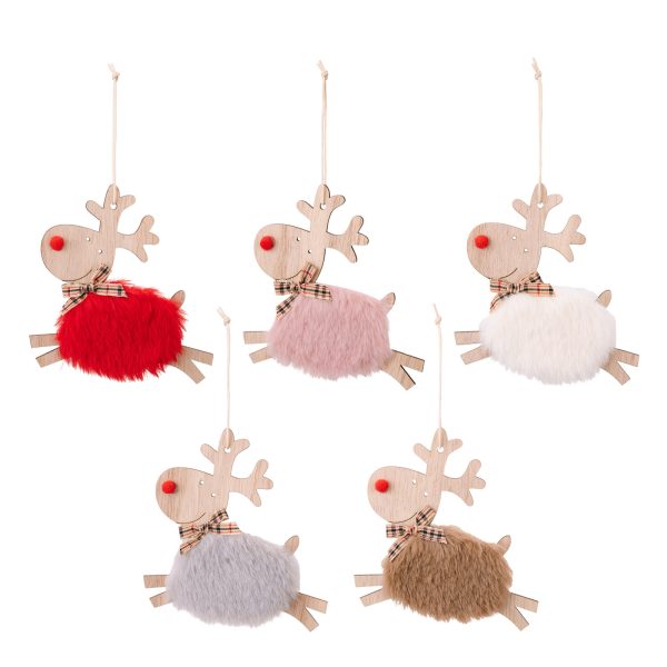 Christmas Wooden Elk Ornaments Red Lamb - Image 5