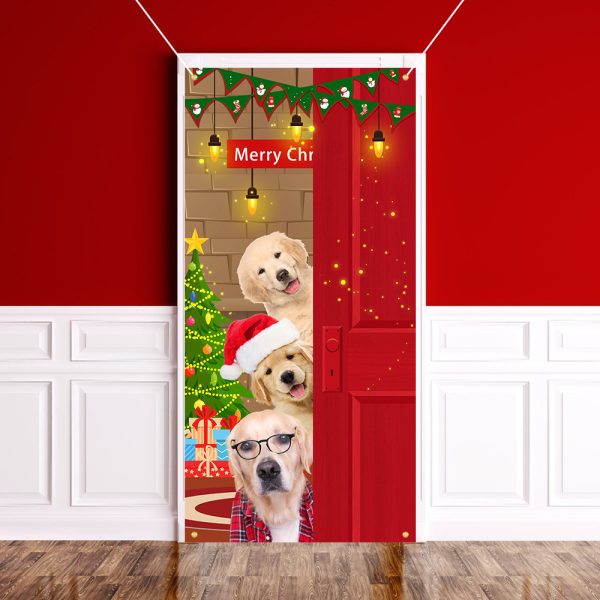 Christmas Curtain Flag Outdoor Photo Puppy Background Hanging Cloth - Image 4