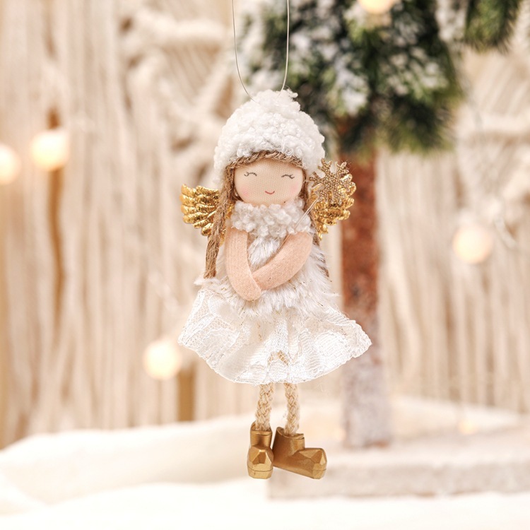 Christmas Lace Angel Doll Christmas Tree Small Pendant Lift Snowflake Girl Christmas Show Window Decorations Accessories - Image 7