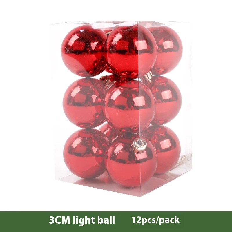 Christmas Decoration Red Ball Electroplating Plastic Christmas Tree Atmosphere Pendant - Image 2