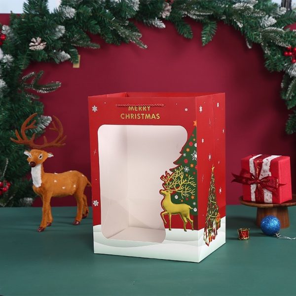Christmas Gift Bag Transparent Paper Eve Bouquet Packaging Halloween Handbag - Image 4
