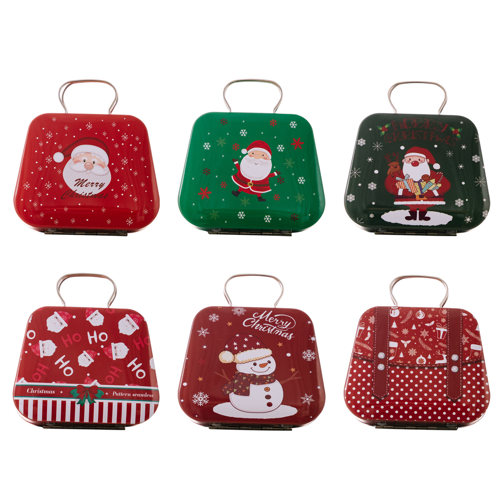 Christmas Decoration Supplies Tinplate Handbag Candy Box 5 Christmas Decoration Supplies Tinplate Handbag Candy Box - Image 5