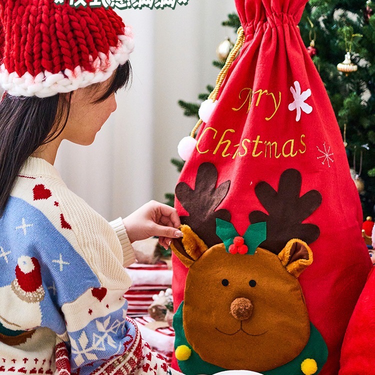 Santa Claus's Large Gift Bags Christmas Eve Candy Gift Bag - Image 2