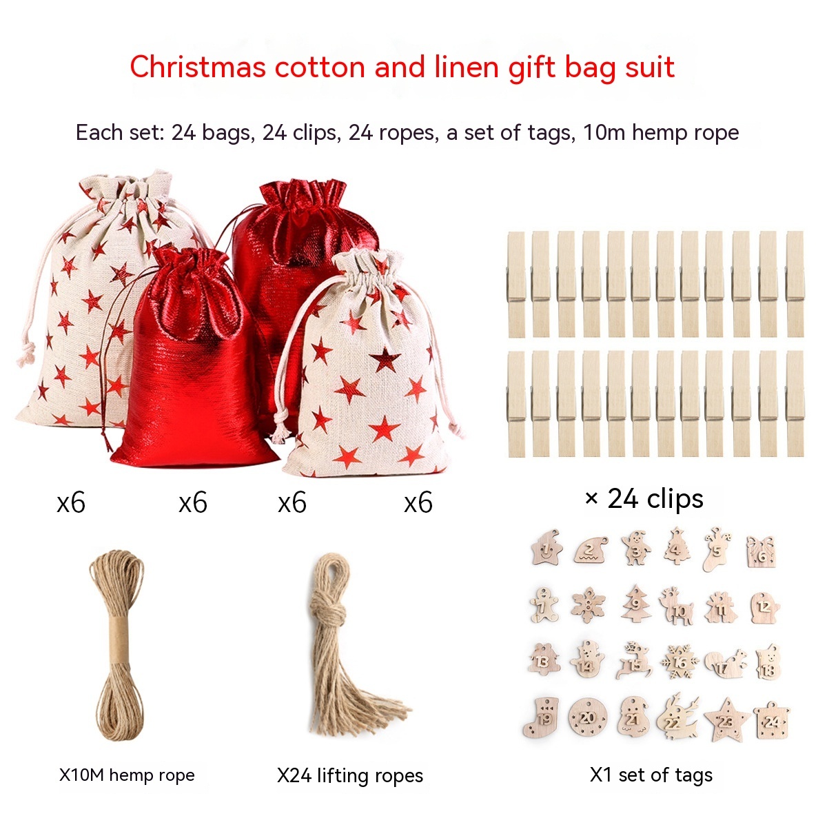 Gilding Linen Christmas Cloth Bag Kit - Image 5