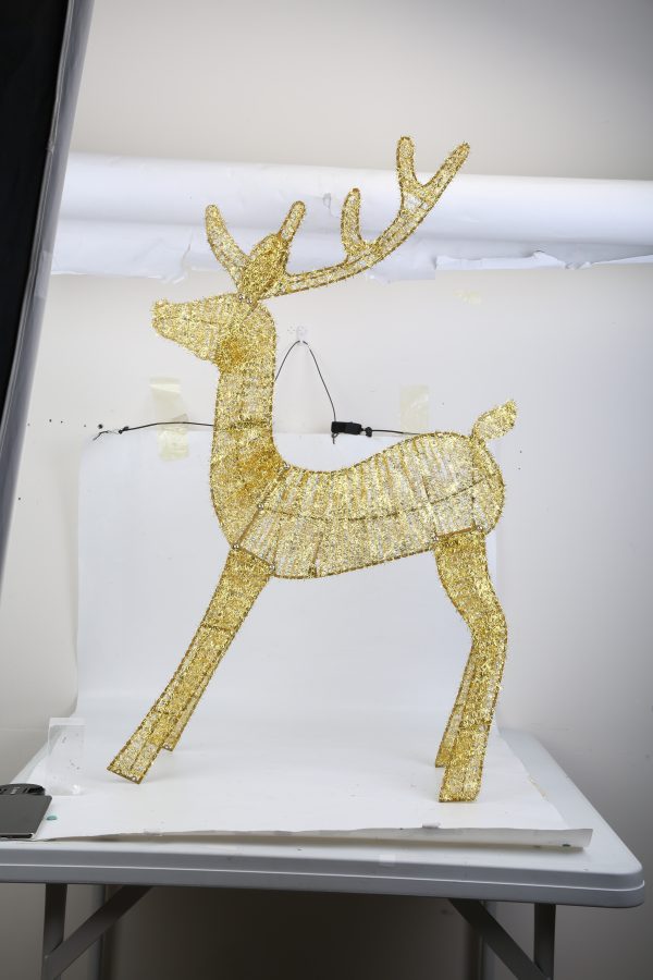 1Pc Lighted Christmas Reindeer & Sleigh Indoor Outdoor Christmas Decoration Christmas Lighted Display With 8 Lighting Modes - Image 6