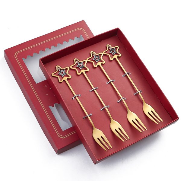 Golden Five-pointed Star Fork Holiday Gift - Image 3
