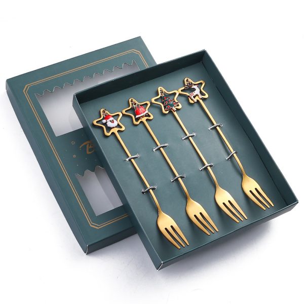 Golden Five-pointed Star Fork Holiday Gift - Image 8