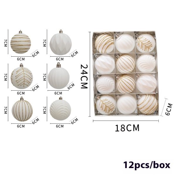 Christmas Red Flocking Colored Drawing Ball 12 6cm - Image 2