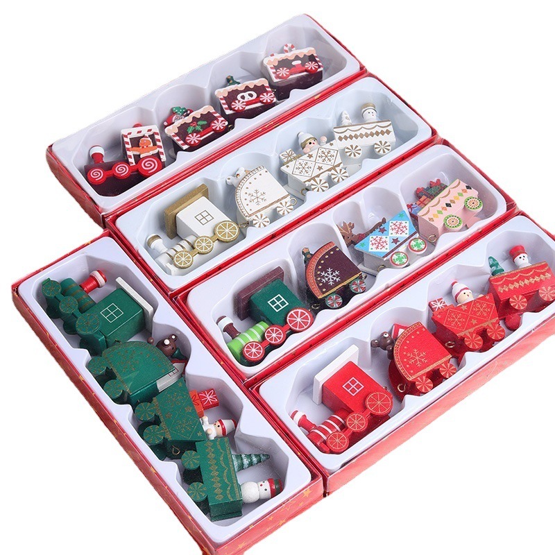 Christmas Decorations Wooden Train Children's Gifts Christmas Small Gifts Window Decoration 6 Christmas Decorations Wooden Train Children's Gifts Christmas Small Gifts Window Decoration - Image 6