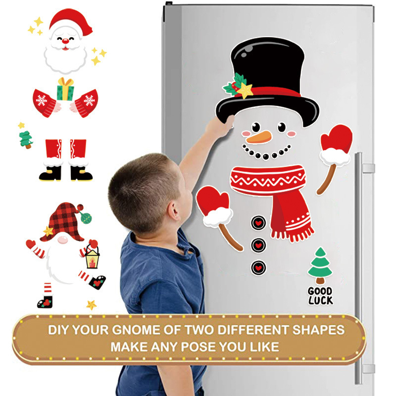 Santa Snowman Fridge Magnet Cute Magnetic Sticker 6 Santa Snowman Fridge Magnet Cute Magnetic Sticker - Image 6