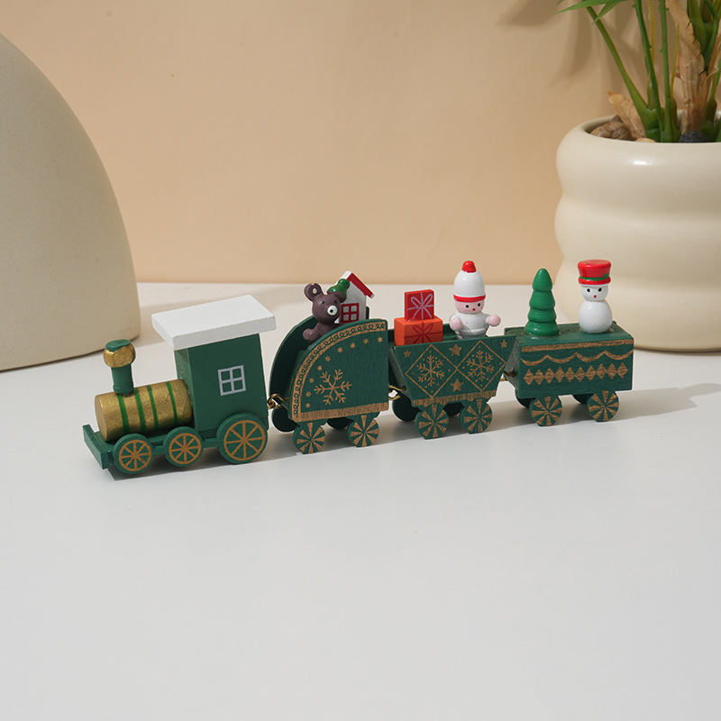 Christmas Decorations Wooden Train Children's Gifts Christmas Small Gifts Window Decoration 10 Christmas Decorations Wooden Train Children's Gifts Christmas Small Gifts Window Decoration - Image 10
