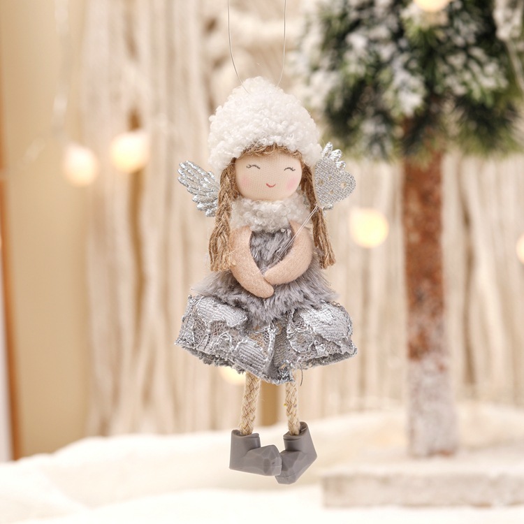 Christmas Lace Angel Doll Christmas Tree Small Pendant Lift Snowflake Girl Christmas Show Window Decorations Accessories - Image 9