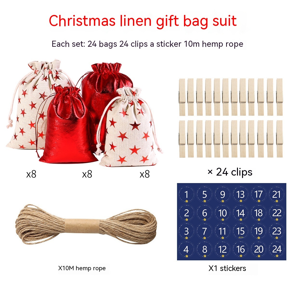Gilding Linen Christmas Cloth Bag Kit - Image 7