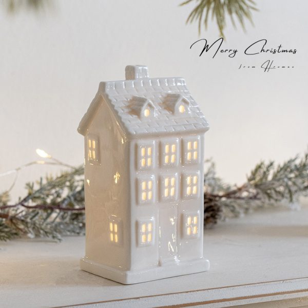 Christmas Decoration Ceramic Small House Small Night Lamp Desktop - Image 4