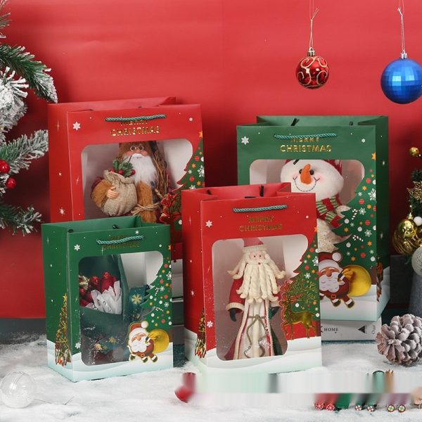 Christmas Gift Bag Transparent Paper Eve Bouquet Packaging Halloween Handbag - Image 7
